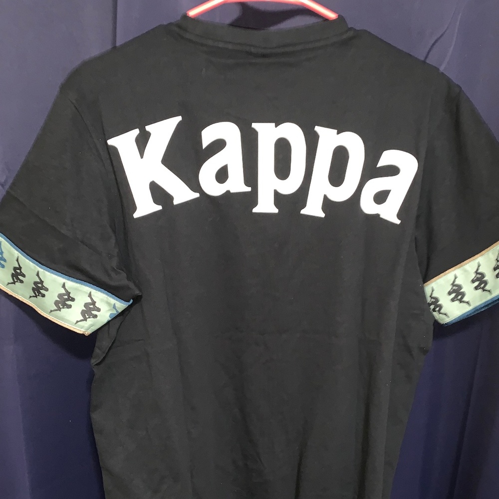 Kappa Men Large Banda Bowieshirt Black Smoke
